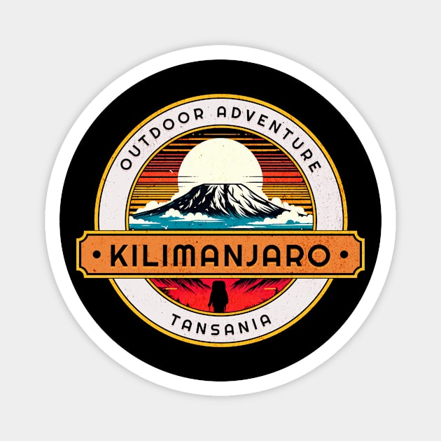 Outdoor Adventure Kilimanjaro Tansania Design Magnet by Miami Neon Designs